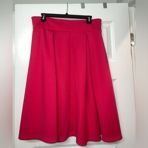 SHEIN Pink Pleated A‑Line Skirt
